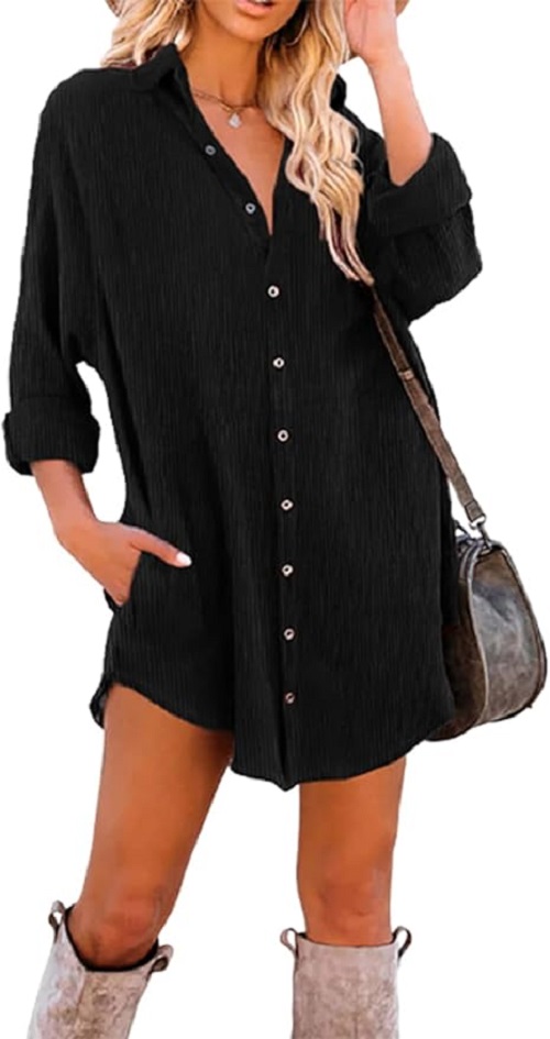 The Versatile and Timeless Appeal of the Black Shirt Dress插图3