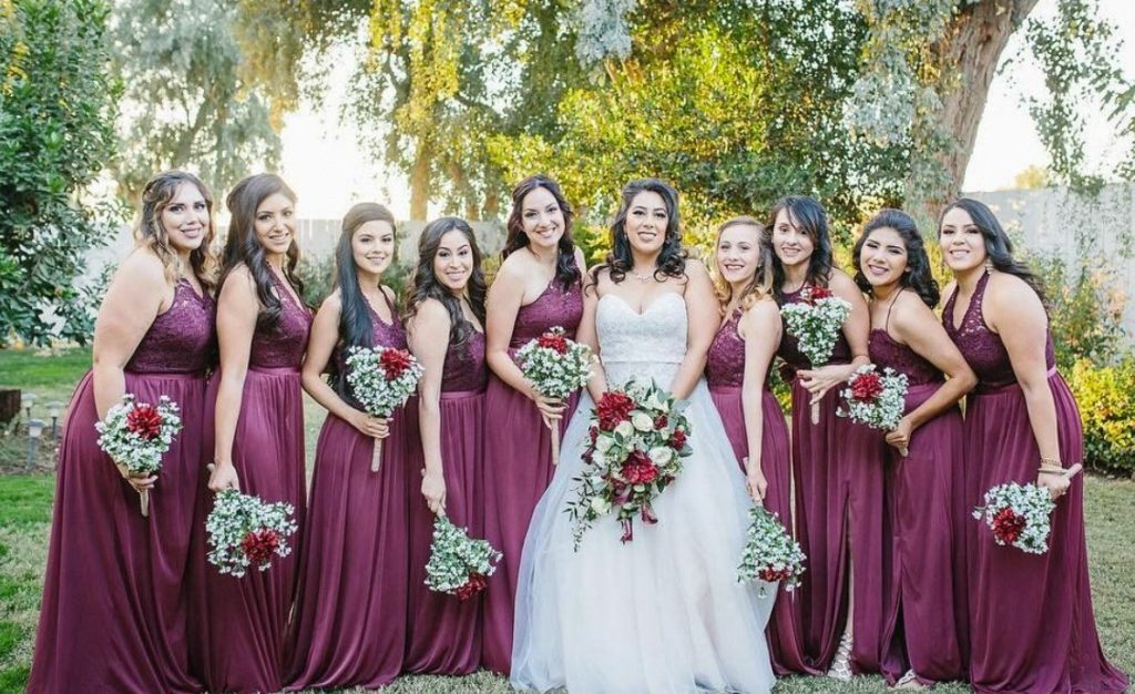 wine bridesmaid dresses