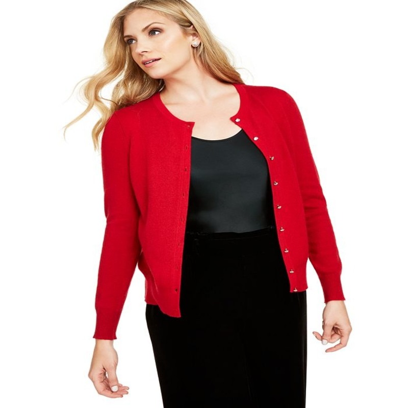 Women's red cardigan