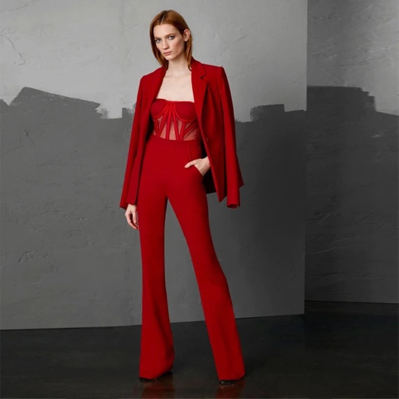 Women's red suit