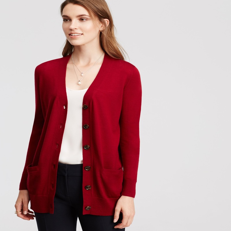 Women's red cardigan