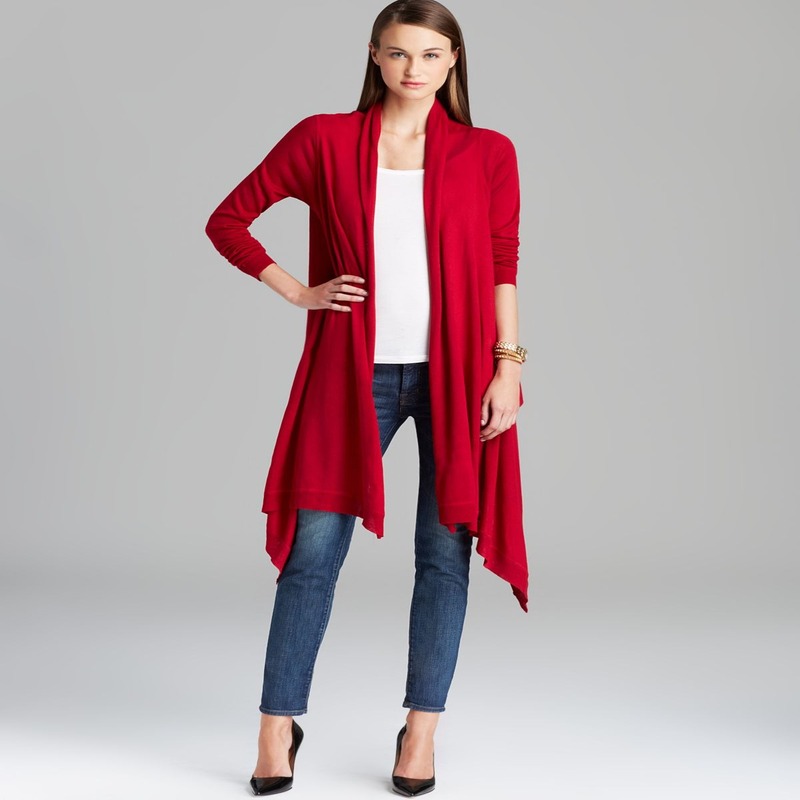 Women's red cardigan